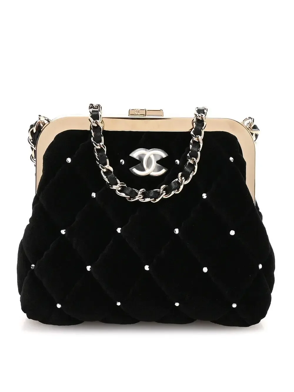 Chanel Velvet Diamante Quilted Kiss #334351C42B